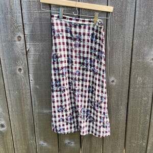 Vintage 80s SWAT Floral Midi Skirt